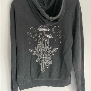 Black acid-distressed hoodie